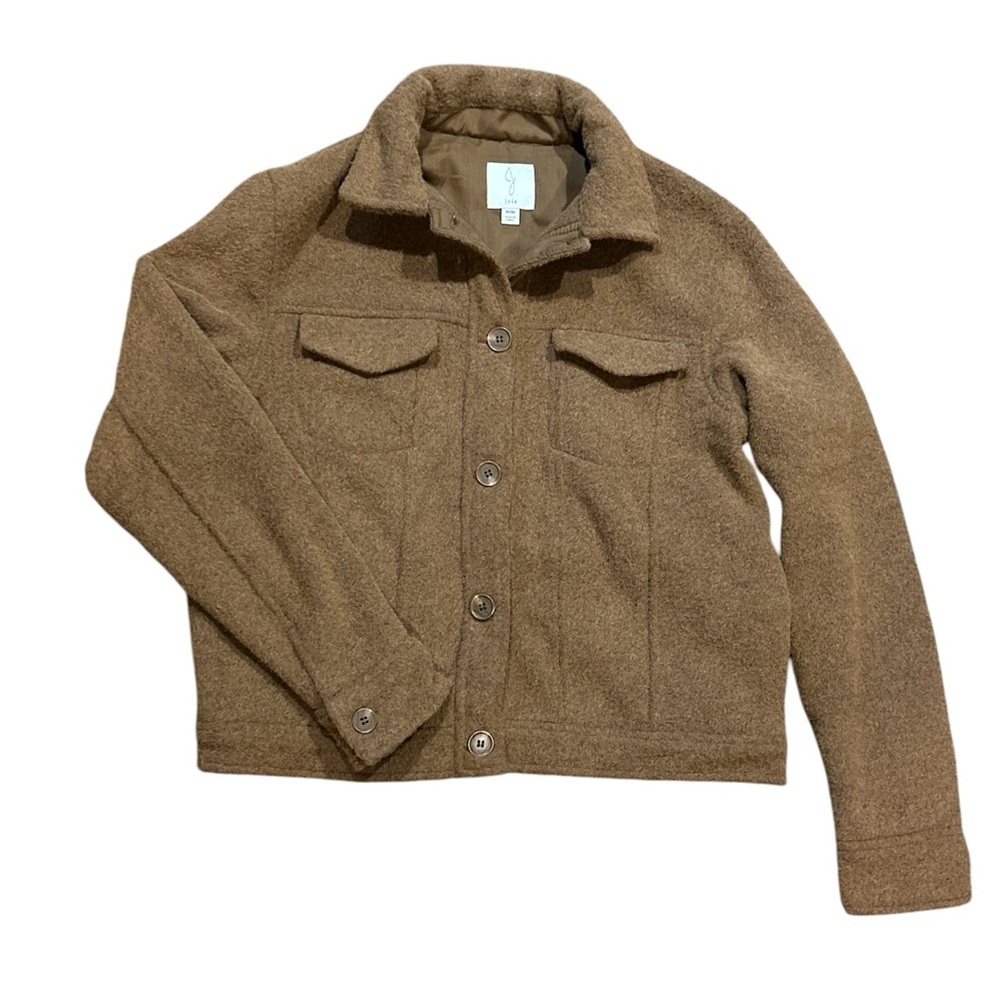 Joie cropped button down brown jacket